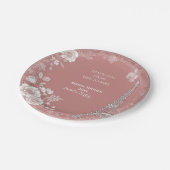 Braut Reisend von Fräulein zu Frau Rosa Überzug Pappteller (Schrägansicht)