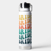 Braut Retro Text Regenbogen Custom Trinkflasche (Hinten)