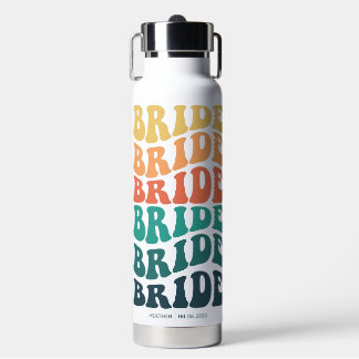 Braut Retro Text Regenbogen Custom Trinkflasche