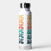 Braut Retro Text Regenbogen Custom Trinkflasche (Links)