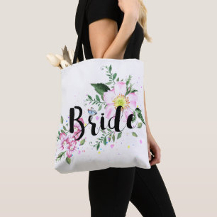 Braut Rosa Florale Wasserfarbe Hochzeit Brautdusch Tasche