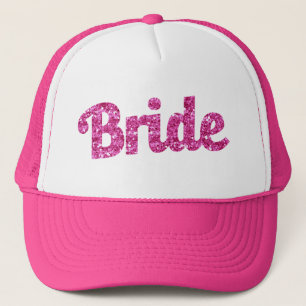 Braut-rosa Glitzerhut Truckerkappe