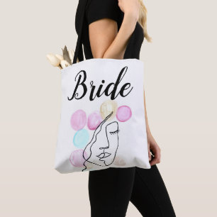 Braut Rosa Grau Typografie Elegante Hochzeitstasch Tasche