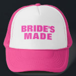 Braut rosa Text Truckerkappe<br><div class="desc">Einfache Braut ist Made rosa Text.</div>