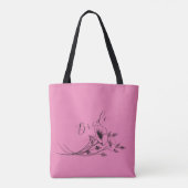 Braut Rosa Wildblumen-Doodle Tasche (Rückseite)
