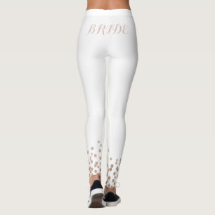 Braut Rose Gold Glitter Weiß Leggings