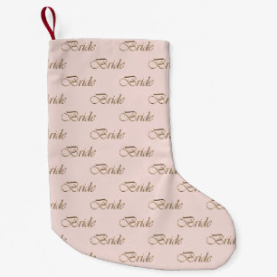 Braut rosé gold kalligrafie muster elegant kleiner weihnachtsstrumpf