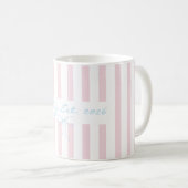Braut roséwater rosa gestreift kaffeetasse (VorderseiteRechts)