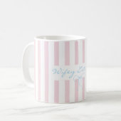 Braut roséwater rosa gestreift kaffeetasse (Vorderseite Links)