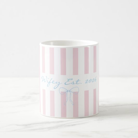 Braut roséwater rosa gestreift kaffeetasse (Mittel)