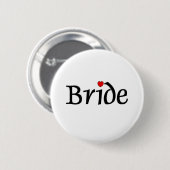 Braut (rote Herzen) Button (Vorne & Hinten)