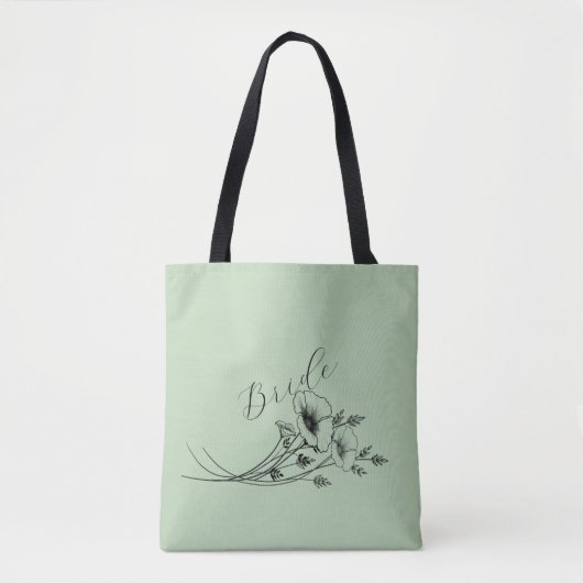 Braut-Sage-Wildblumen-Doodle Tasche (Vorderseite)