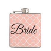 Braut schönes Rosa Flachmann (Vorderseite)