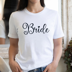 Braut-Schrift-Herz-Weiß-Junggesellinnen-Abschied T-Shirt