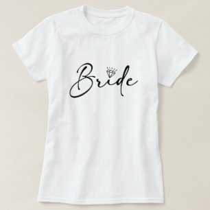 Braut-Schriftzug-Hochzeit-Diamant T-Shirt