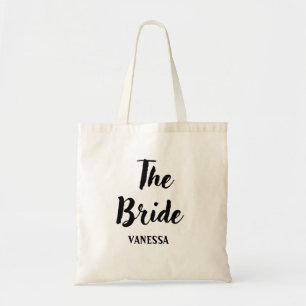 Braut Schwarzes Skript Personalisierte Hochzeitsta Tragetasche