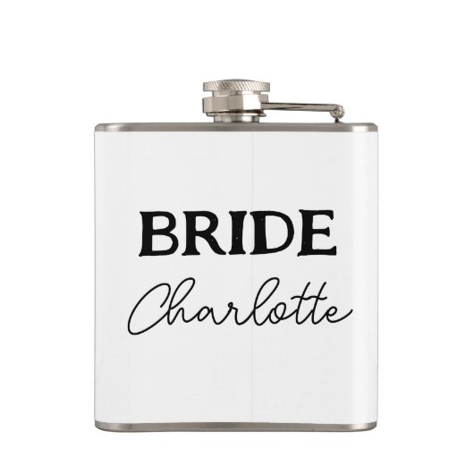 Braut | Schwarzweißname Flachmann (Rückseite)