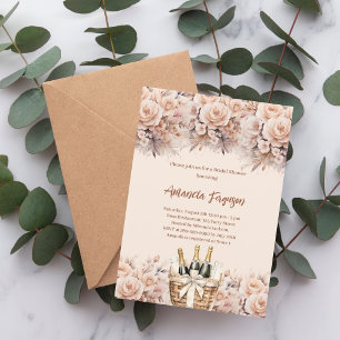 Braut-Shower Frühstück mit cremefarbenen Rosen Einladung