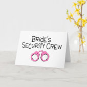 Braut-Sicherheits-Crew-Rosa-Handschellen Karte (Gelbe Blume)