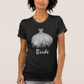** Braut Silberner Glitzer Weißes Kleid T-Shirt (Vorderseite)