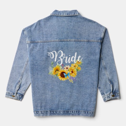 Braut-Skript Sonnenblumen Bridal Jeansjacke (Rückseite)