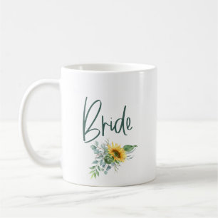 Braut Sonnenblume Eukalyptus Hochzeit Kaffeetasse