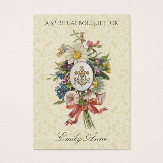 Braut Spirituelle Bouquet Gebet Heilige Karte. (Vorderseite)