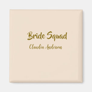 Braut Squad Brautjungfer Name Golden Orange Hochze Magnet