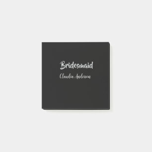 Braut-Squad Brautjungfer Name Silber Schwarz Hochz Post-it Klebezettel