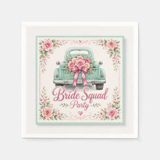 Braut-Squad-Brautjungfernabschied-Servietten Serviette (Vorderseite)