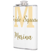 Braut-Squad-Monogramm goldene Brautparty einfach Flachmann (Links)