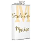 Braut-Squad-Monogramm goldene Brautparty einfach Flachmann (Rechts)