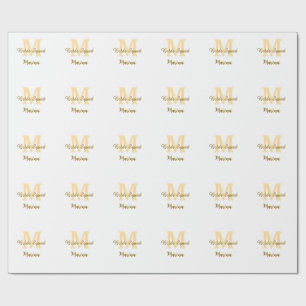 Braut-Squad-Monogramm goldene Brautparty einfach Geschenkpapier
