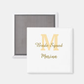 Braut-Squad-Monogramm goldene Brautparty einfach Magnet (Vorderseite/Rückseite)