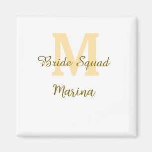 Braut-Squad-Monogramm goldene Brautparty einfach  Magnet