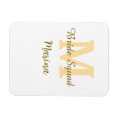 Braut-Squad-Monogramm goldene Brautparty einfach Magnet (Horizontal)