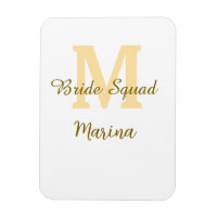 Braut-Squad-Monogramm goldene Brautparty einfach