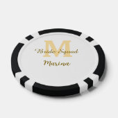 Braut-Squad-Monogramm goldene Brautparty einfach Pokerchips (Einzeln)