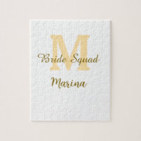 Braut-Squad-Monogramm goldene Brautparty einfach