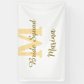 Braut-Squad-Monogramm goldene einfache Brautparty  Banner (Vertikal)