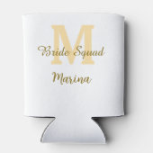 Braut-Squad-Monogramm goldene einfache Brautparty  Dosenkühler (Rückseite)