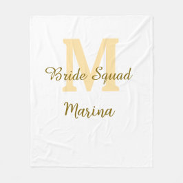 Braut-Squad-Monogramm goldene einfache Brautparty  Fleecedecke
