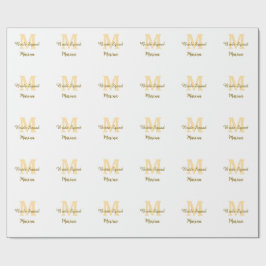 Braut-Squad-Monogramm goldene einfache Brautparty  Geschenkpapier