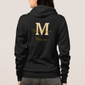 Braut-Squad-Monogramm goldene einfache Brautparty  Hoodie (Rückseite)