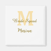 Braut-Squad-Monogramm goldene einfache Brautparty Magnet (Vorne)