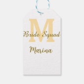 Braut-Squad-Monogramm goldene einfache Hochzeitsdu Geschenkanhänger (Rückseite)
