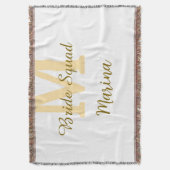 Braut-Squad-Monogramm goldene Hochzeitsparty einfa Decke (Vorderseite Vertikal)