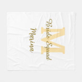 Braut-Squad-Monogramm goldene Hochzeitsparty einfa Fleecedecke (Vorderseite (Horizontal))
