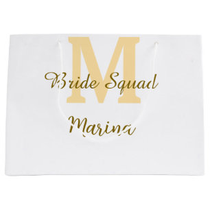 Braut-Squad-Monogramm goldene Hochzeitsparty einfa Große Geschenktüte