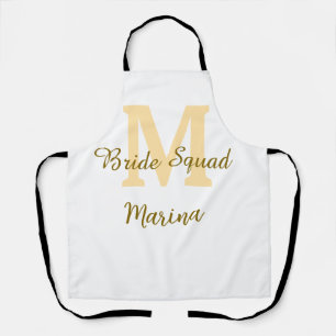 Braut-Squad-Monogramm goldene Hochzeitsparty einfa Schürze